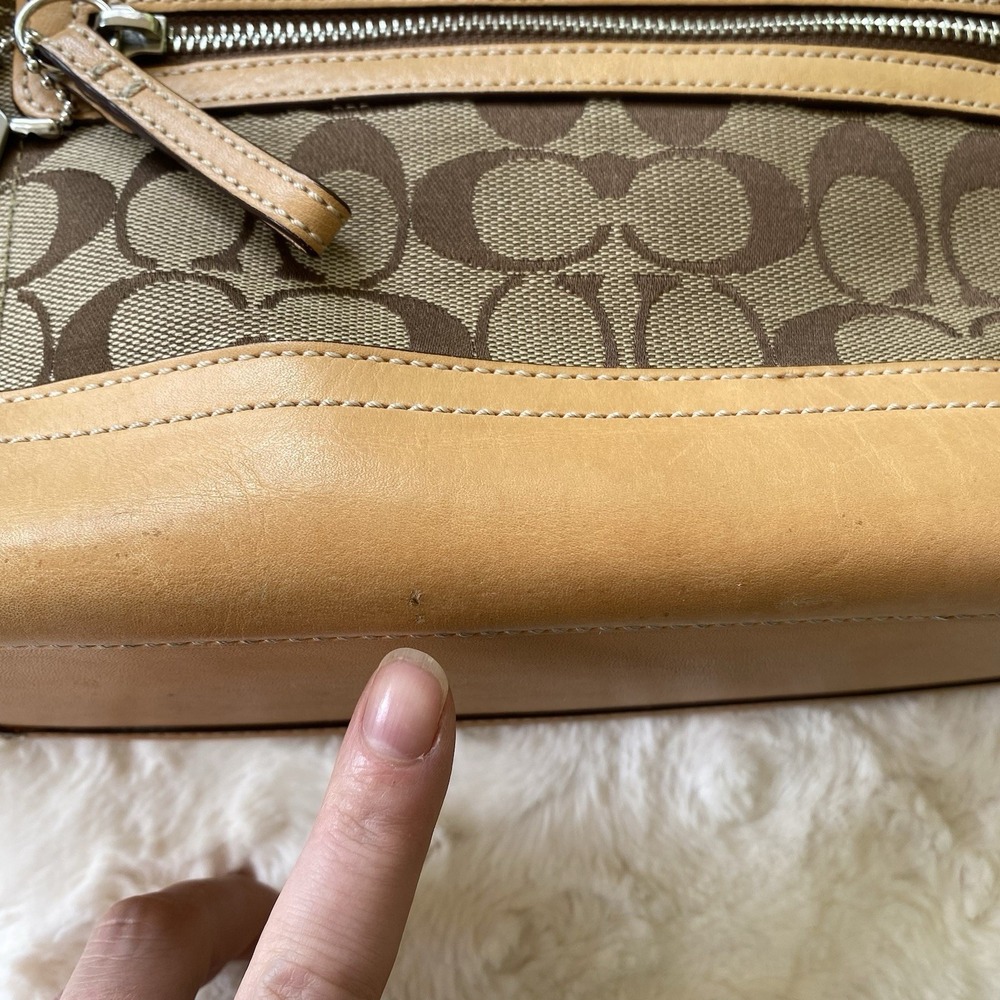 Vintage Coach Signature Logo East West Bag Jacquard C 9363 Y2K Hobo Shoulder Bag - Picture 14 of 16